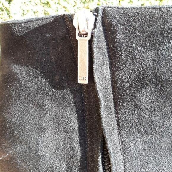 Dior TR1206 Suede Leather Platform‎ Ankle Booties Stiletto Heels Black Sz 37 5.5 - Picture 14 of 15